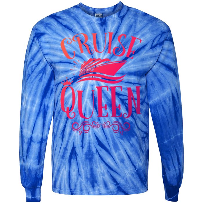 Cruise Queen Cruise Travel Cruising Gift Tie-Dye Long Sleeve Shirt