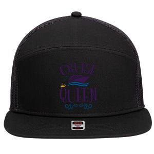 Cruise Queen Cruise Travel Cruising Funny Gift 7 Panel Mesh Trucker Snapback Hat