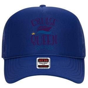 Cruise Queen Cruise Travel Cruising Funny Gift High Crown Mesh Back Trucker Hat