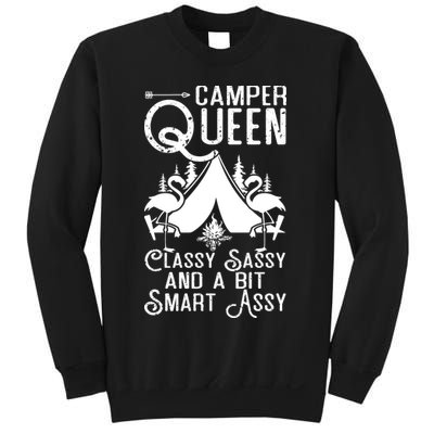 Camper Queen Classy Sassy Smart Assy Camping RV Gifts Women Sweatshirt