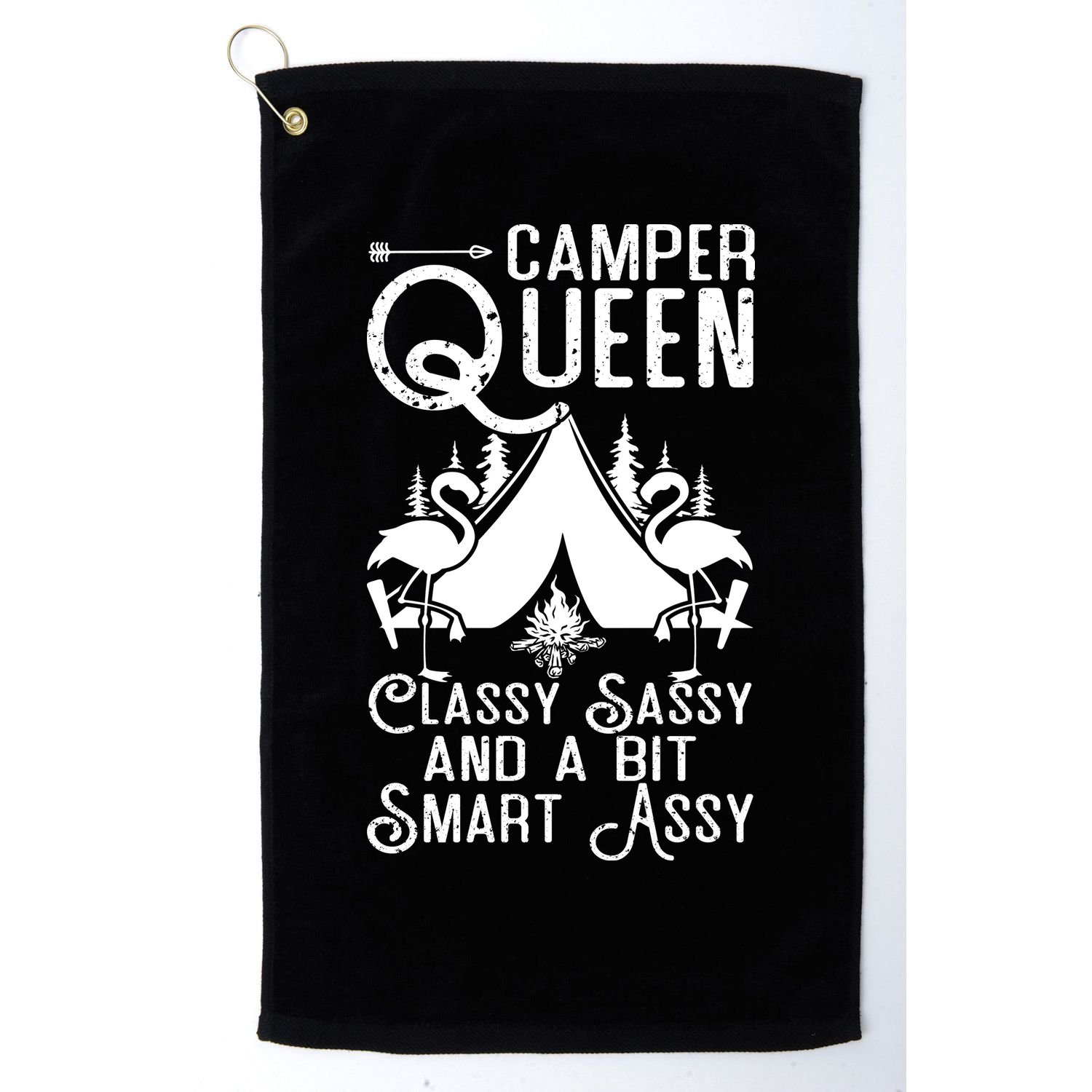 Camper Queen Classy Sassy Smart Assy Camping RV Gifts Women Golf Towel