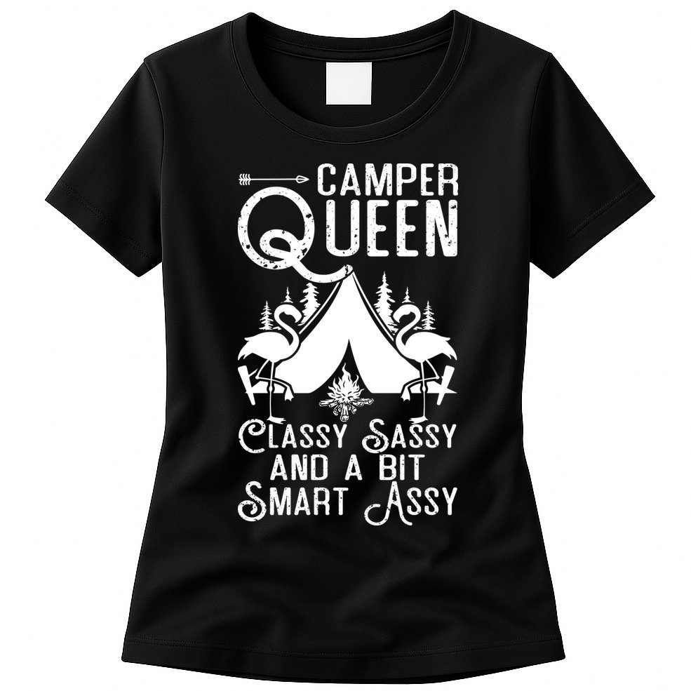 Camper Queen Classy Sassy Smart Assy Camping RV Gifts Women Womens T-Shirt
