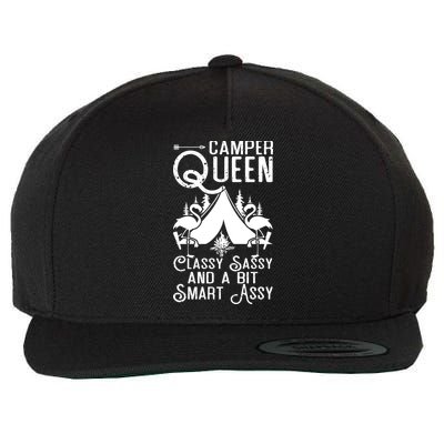 Camper Queen Classy Sassy Smart Assy Camping RV Gifts Women Wool Snapback Cap