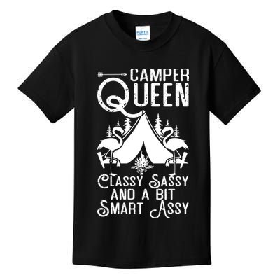 Camper Queen Classy Sassy Smart Assy Camping RV Gifts Women Kids T-Shirt