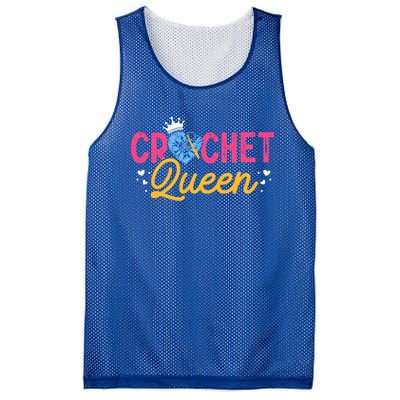 Crochet Queen Crocheting Knitting Crochet Lovers Knitters Funny Gift Mesh Reversible Basketball Jersey Tank