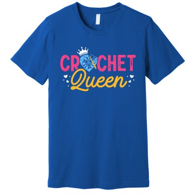 Crochet Queen Crocheting Knitting Crochet Lovers Knitters Funny Gift Premium T-Shirt