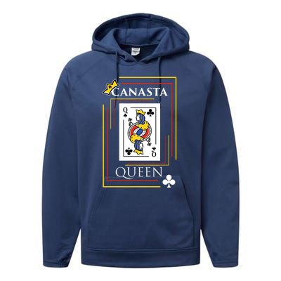 Canasta Queen | Card Game Teams Players Canasta Performance Fleece Hoodie