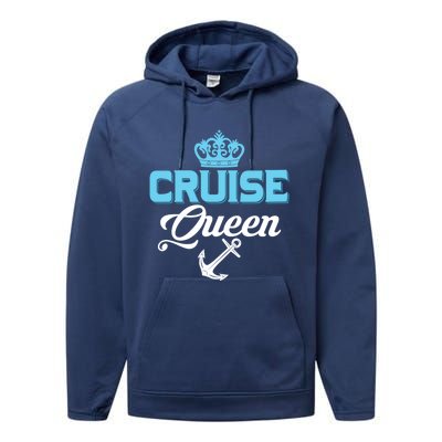 Cruise Queen Cruiser Vacation Crusing Gift Performance Fleece Hoodie