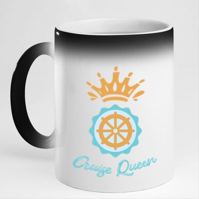 Cruise Queen Cruising Cruise Ship Cool Gift 11oz Black Color Changing Mug