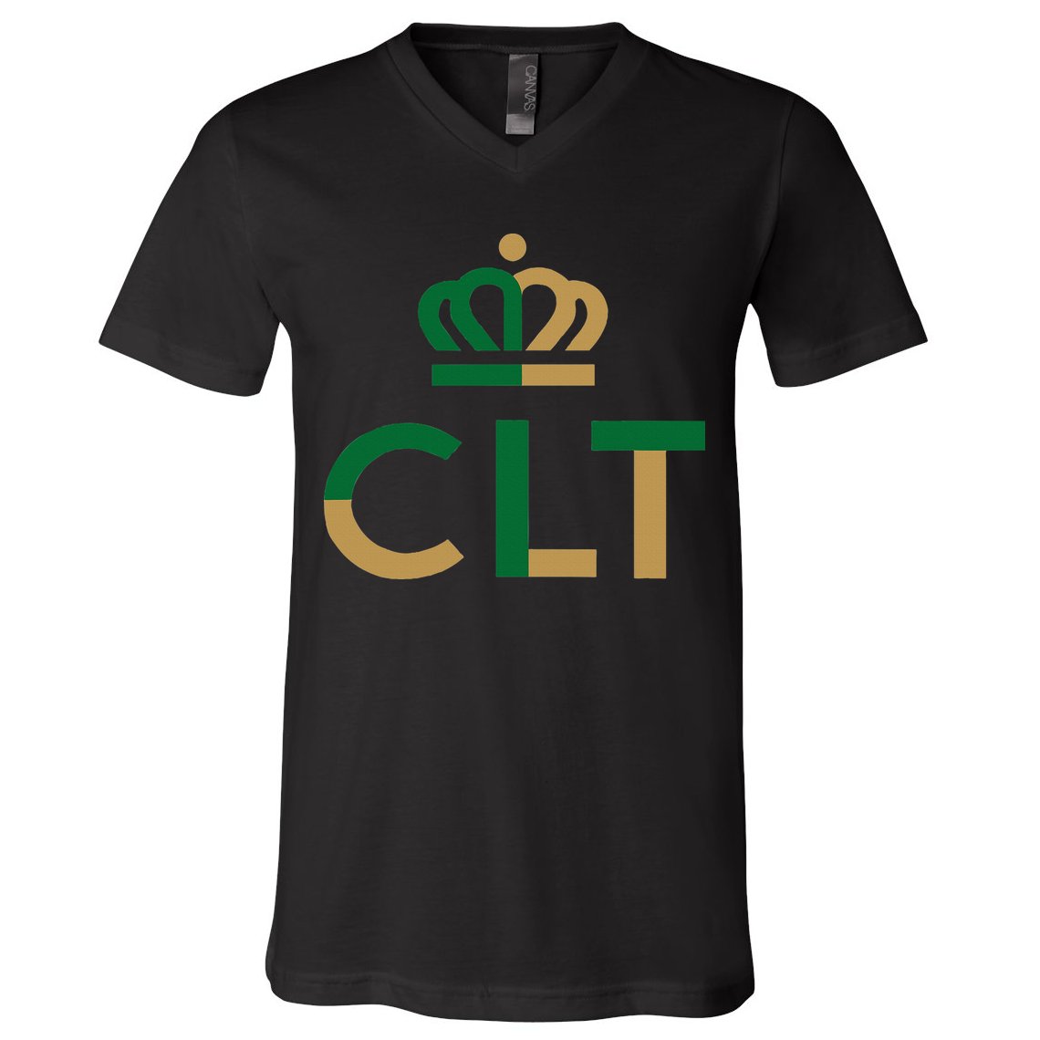Charlotte Queen City Clt North Carolina Queen Crown V-Neck T-Shirt