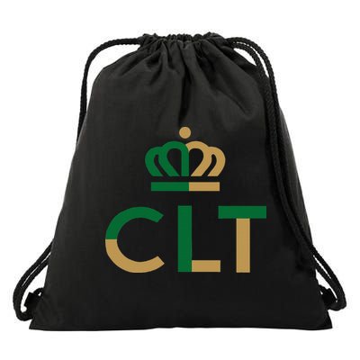 Charlotte Queen City Clt North Carolina Queen Crown Drawstring Bag