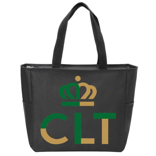 Charlotte Queen City Clt North Carolina Queen Crown Zip Tote Bag