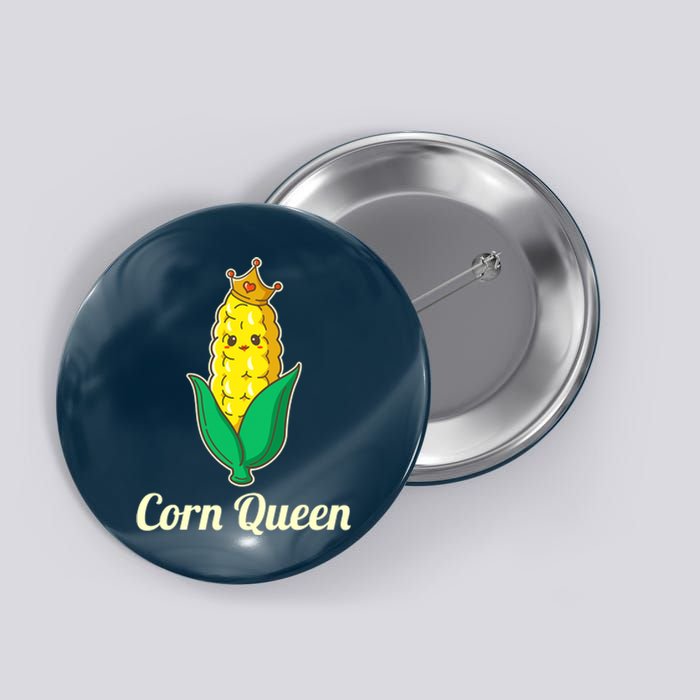 Corn Queen Cute Sweet Corn Design Button