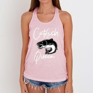 Catfish Queen Design Catfish Farmer Idea Cool Gift Women's Knotted Racerback Tank