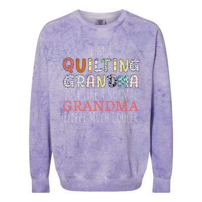 Cool Quilting Design For Women Grandma Quilt Sewing Quilter Colorblast Crewneck Sweatshirt