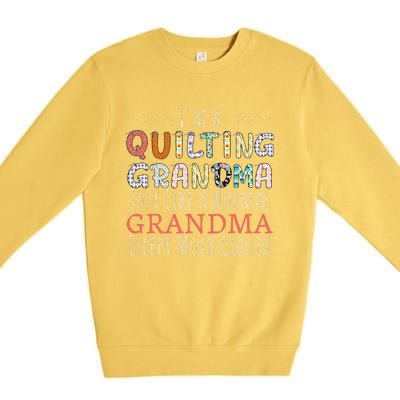 Cool Quilting Design For Women Grandma Quilt Sewing Quilter Premium Crewneck Sweatshirt