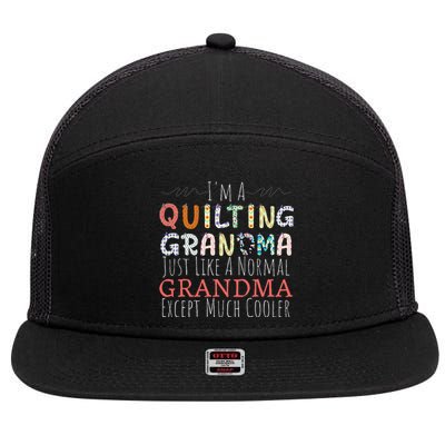 Cool Quilting Design For Women Grandma Quilt Sewing Quilter 7 Panel Mesh Trucker Snapback Hat