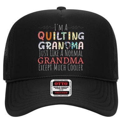 Cool Quilting Design For Women Grandma Quilt Sewing Quilter High Crown Mesh Back Trucker Hat