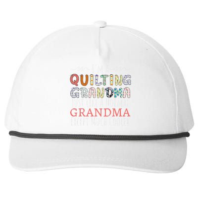 Cool Quilting Design For Women Grandma Quilt Sewing Quilter Snapback Five-Panel Rope Hat