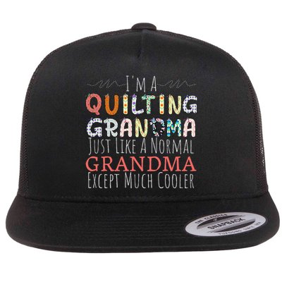 Cool Quilting Design For Women Grandma Quilt Sewing Quilter Flat Bill Trucker Hat