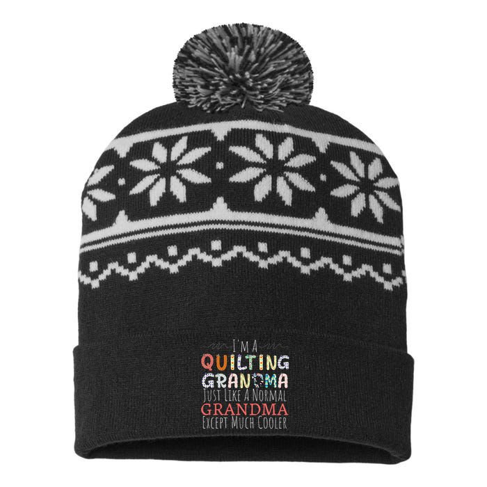 Cool Quilting Design For Women Grandma Quilt Sewing Quilter USA-Made Snowflake Beanie