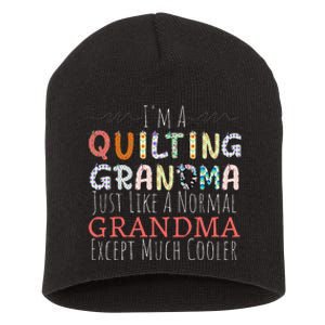 Cool Quilting Design For Women Grandma Quilt Sewing Quilter Short Acrylic Beanie