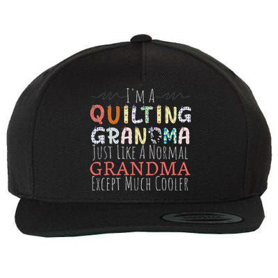 Cool Quilting Design For Women Grandma Quilt Sewing Quilter Wool Snapback Cap