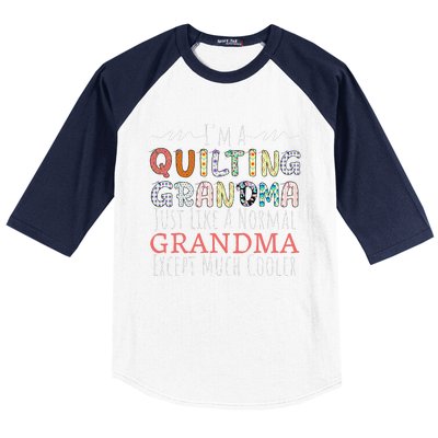 Cool Quilting Design For Women Grandma Quilt Sewing Quilter Baseball Sleeve Shirt