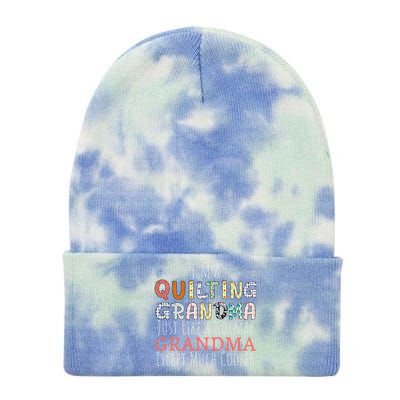 Cool Quilting Design For Women Grandma Quilt Sewing Quilter Tie Dye 12in Knit Beanie