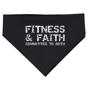 Christian Quote For Men Fitness & Faith Committed To Both USA-Made Doggie Bandana