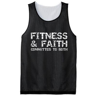 Christian Quote For Men Fitness & Faith Committed To Both Mesh Reversible Basketball Jersey Tank