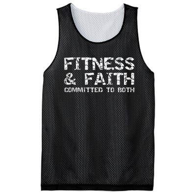 Christian Quote For Men Fitness & Faith Committed To Both Mesh Reversible Basketball Jersey Tank