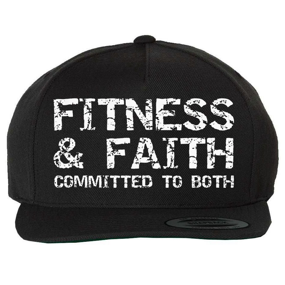Christian Quote For Men Fitness & Faith Committed To Both Wool Snapback Cap
