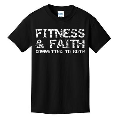 Christian Quote For Men Fitness & Faith Committed To Both Kids T-Shirt