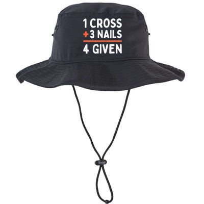 Christian Quote Forgiven 1 Cross + 3 Nails = 4 Given Easter Legacy Cool Fit Booney Bucket Hat