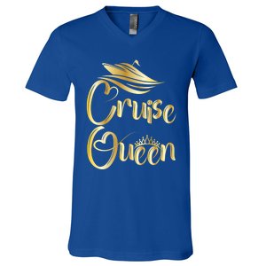 Cruise Queen Funny Gift Cruise Boat Lover Vacation Getaway Funny Gift V-Neck T-Shirt