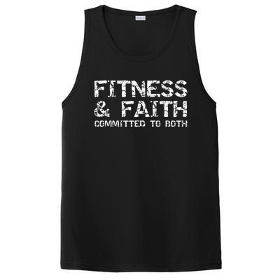 Christian Quote For Men Fitness & Faith Committed To Both PosiCharge Competitor Tank