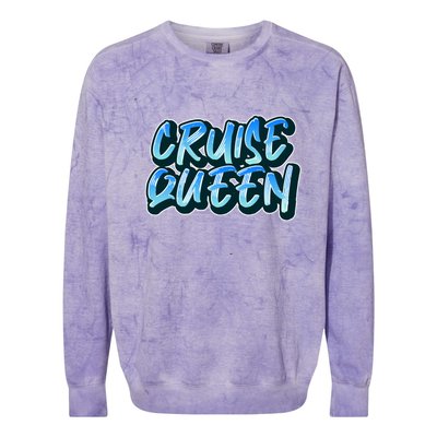 Cruise Queen Funny Cruise Ship Gift Colorblast Crewneck Sweatshirt