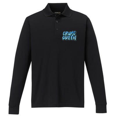 Cruise Queen Funny Cruise Ship Gift Performance Long Sleeve Polo