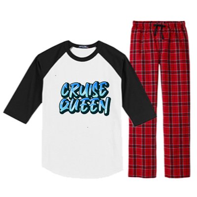 Cruise Queen Funny Cruise Ship Gift Raglan Sleeve Pajama Set