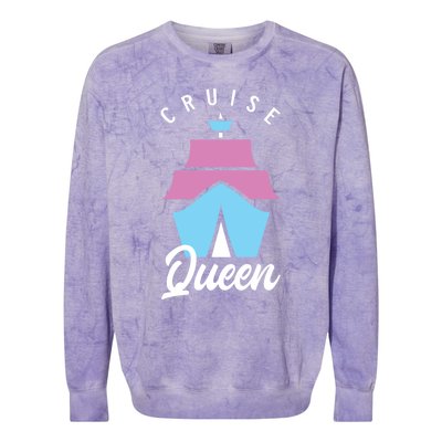 Cruise Queen Funny Cruising Cool Gift Colorblast Crewneck Sweatshirt