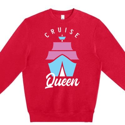 Cruise Queen Funny Cruising Cool Gift Premium Crewneck Sweatshirt