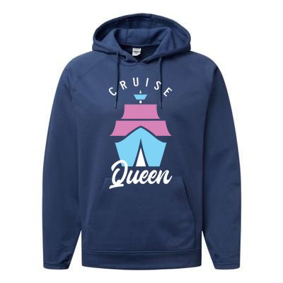 Cruise Queen Funny Cruising Cool Gift Performance Fleece Hoodie