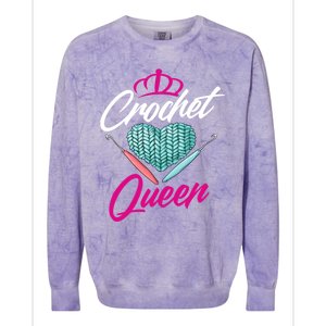 Crochet Queen Gift Cute Crocheting Gift For Crocheter Gift Colorblast Crewneck Sweatshirt