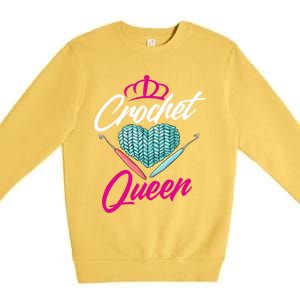 Crochet Queen Gift Cute Crocheting Gift For Crocheter Gift Premium Crewneck Sweatshirt