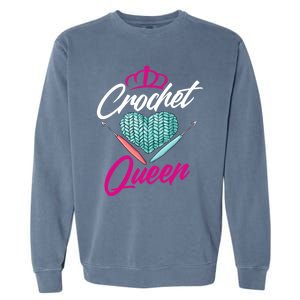 Crochet Queen Gift Cute Crocheting Gift For Crocheter Gift Garment-Dyed Sweatshirt