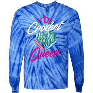 Crochet Queen Gift Cute Crocheting Gift For Crocheter Gift Tie-Dye Long Sleeve Shirt