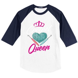 Crochet Queen Gift Cute Crocheting Gift For Crocheter Gift Baseball Sleeve Shirt