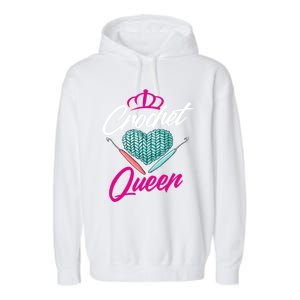 Crochet Queen Gift Cute Crocheting Gift For Crocheter Gift Garment-Dyed Fleece Hoodie