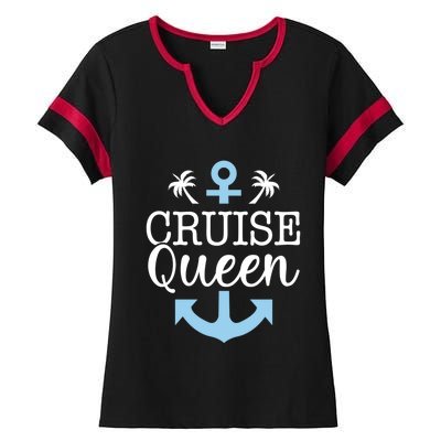 Cruise Queen Gift Ladies Halftime Notch Neck Tee